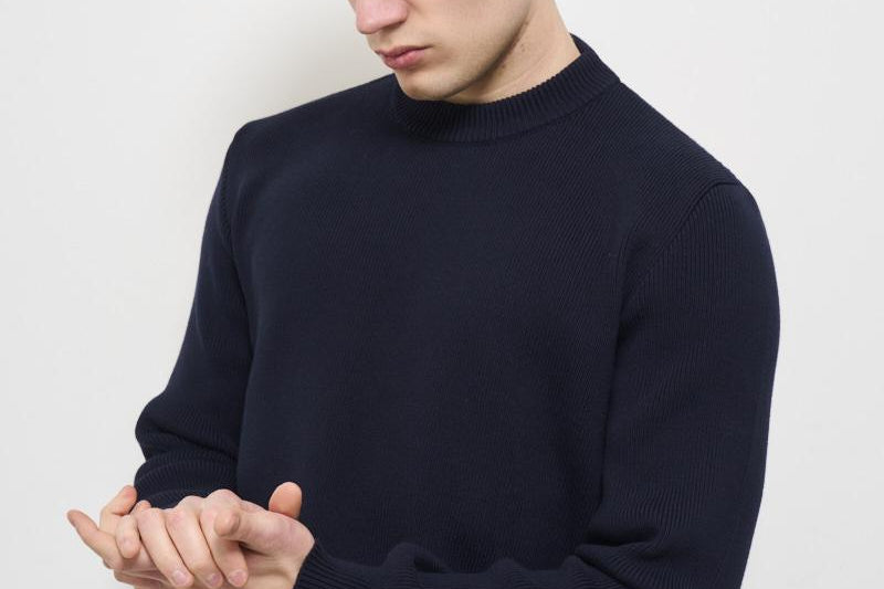 Maglia uomo girocollo blu GMP00841 P00066250486 GOLDEN GOOSE 