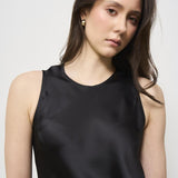 Abito donna midi satinato nero AB000037D 9300 HERNO 