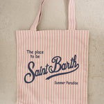 Borsa tote donna a righe rosa ES.BAG 02945H MC2 SAINT BARTH 