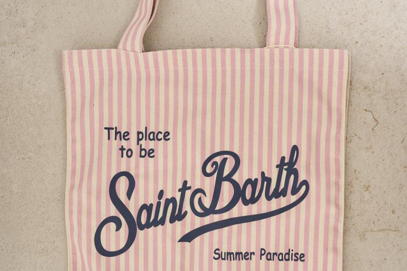 Borsa tote donna a righe rosa ES.BAG 02945H MC2 SAINT BARTH 