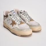 Sneakers uomo Forty2 bianca e marrone GMF00630 F00795711981 GOLDEN GOOSE 