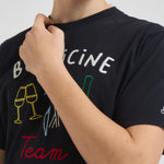 T-shirt uomo girocollo nera con ricamo ARNOTTWM BOL00EMB MC2 SAINT BARTH 