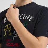 T-shirt uomo girocollo nera con ricamo ARNOTTWM BOL00EMB MC2 SAINT BARTH 