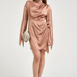 Abito donna mini satinato rosa antico Y6SM24 E34 SEMICOUTURE 