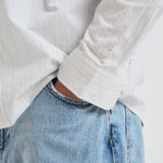 Camicia uomo a righe pistacchio e bianca 1000442 479 LES DEUX 