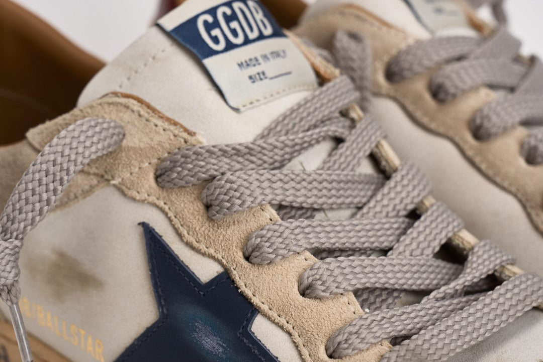 Sneakers uomo Ball star beige e blu GMF01034 F00812712387 GOLDEN GOOSE 