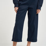 Pantalone donna in popeline blu notte L6SK86 N08 LIVIANA CONTI 