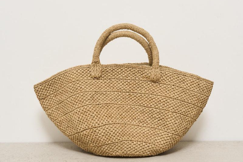 Borsa donna Ela in rafia chiara ELA TEA IBELIV 
