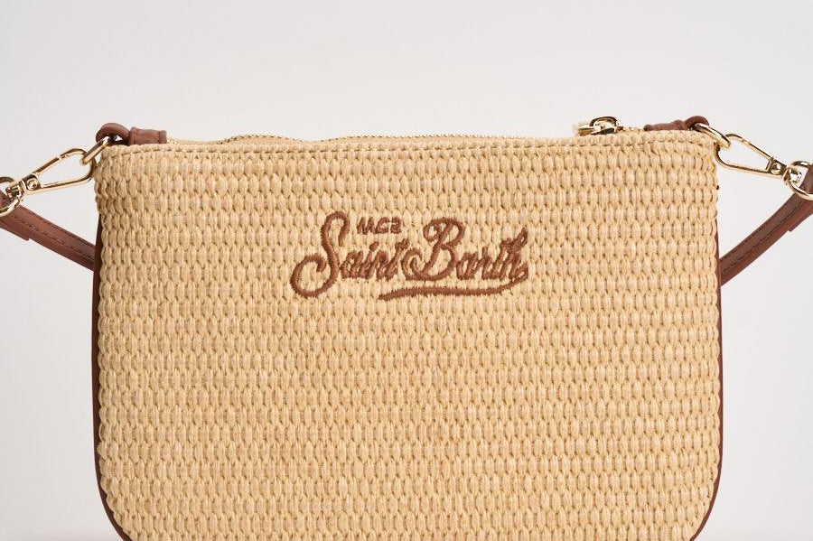 Pochette donna Parisienne Mini beige e marrone PARISIENNEMINISTRAW 00368L MC2 SAINT BARTH 