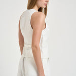 Gilet donna con bottoni bianco CALA WHI7726S IRO 