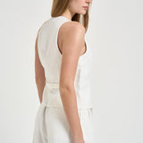 Gilet donna con bottoni bianco CALA WHI7726S IRO 