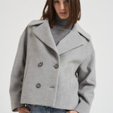 Cappotto donna corto grigio chiaro IRIS DEBORA402 ACCADEMIE TESSILI 