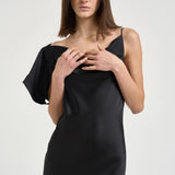 Abito donna midi asimmetrico nero THIANA BLA0126S IRO 