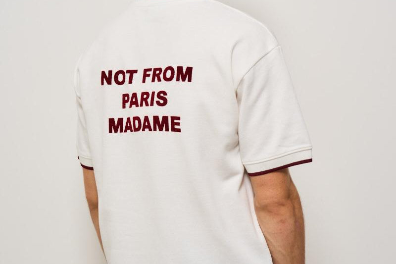 T-shirt uomo girocollo panna e bordeaux TS262 CO167OW DROLE DE MONSIEUR 