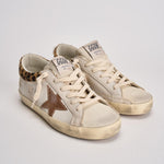 Sneakers donna Super Star bianca e cavallino leopardato GWF01042 F00816783260 GOLDEN GOOSE 