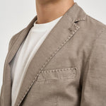 Giacca uomo in misto cotone e lino tortora SERENIOLD R7002FANGO ACCADEMIE TESSILI 