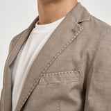 Giacca uomo in misto cotone e lino tortora SERENIOLD R7002FANGO ACCADEMIE TESSILI 
