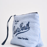 Pochette donna Aline a righe celeste e blu ALINESUCKER 00361L MC2 SAINT BARTH 