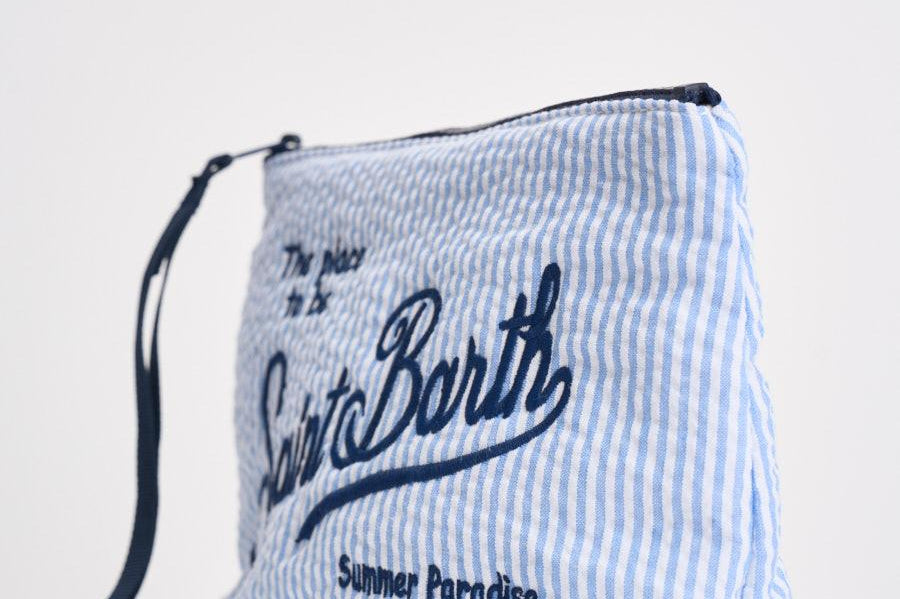 Pochette donna Aline a righe celeste e blu ALINESUCKER 00361L MC2 SAINT BARTH 