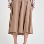 Gonna donna midi in cotone beige 101956 D6594600 INCOTEX 