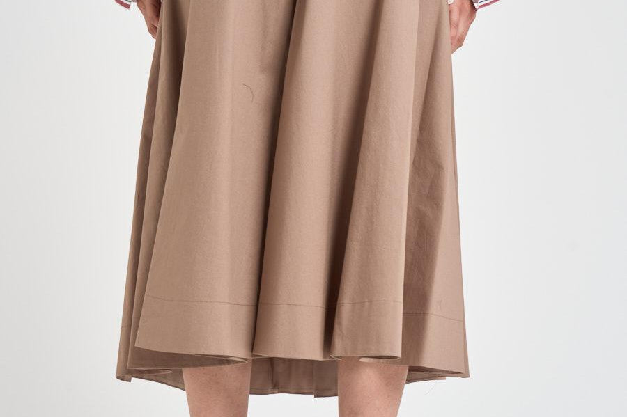 Gonna donna midi in cotone beige 101956 D6594600 INCOTEX 