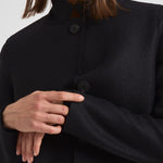 Cappotto donna monopetto nero AE1215 MLK199 HARRIS WHARF LONDON 