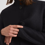 Cappotto donna monopetto nero AE1215 MLK199 HARRIS WHARF LONDON 