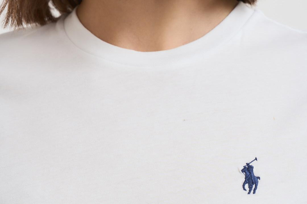 T-shirt donna in cotone bianca 211898698 005 RALPH LAUREN 