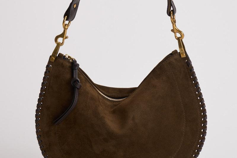 Borsa donna in suede Oskan soft zip marrone BF0066FB B2C06M50BZ ISABEL MARANT 