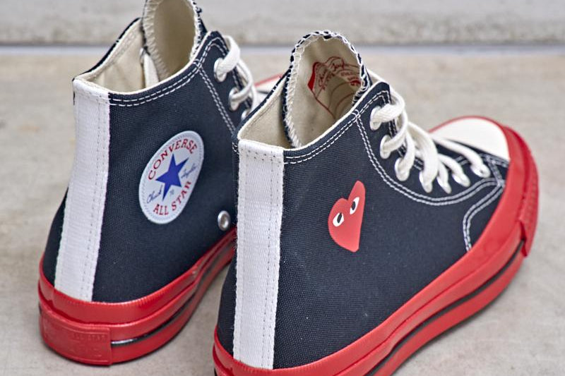 Converse x Comme des Garçons PLAY Chuck 70 High Red Sole K124 BLACK COMME DES GARCON PLAY 
