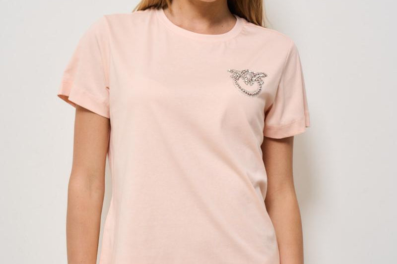 T-shirt donna girocollo rosa 103320 A2G7N38 PINKO 