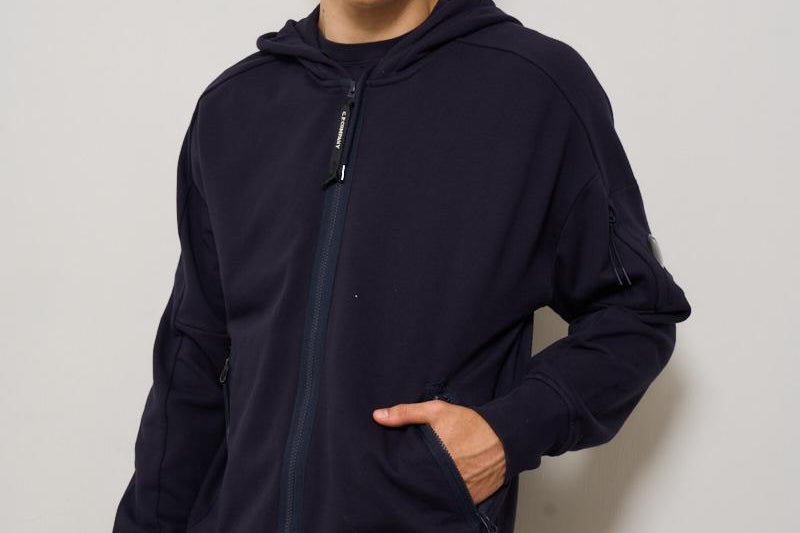 Felpa uomo con cappuccio blu SS025A 888 CP COMPANY 