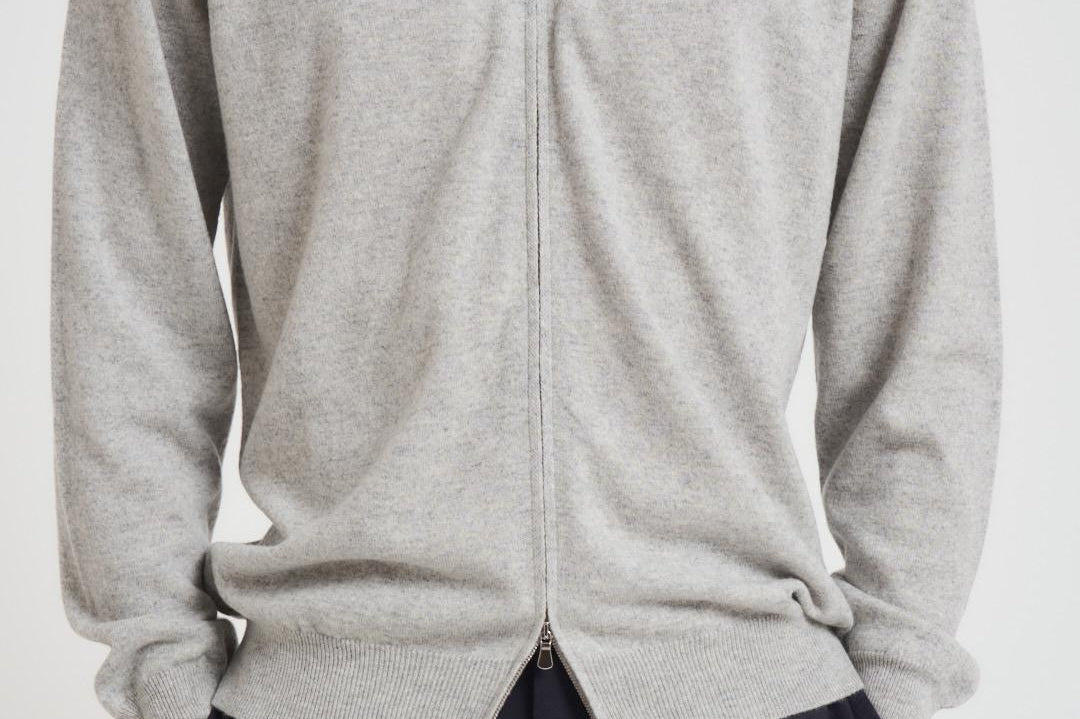 Maglia uomo con zip grigio chiaro FZ1ML WC12R900 FILIPPO DE LAURENTIS 