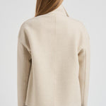 Cappotto donna corto doppiopetto panna AG2484 MLK410 HARRIS WHARF LONDON 