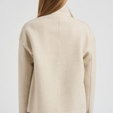 Cappotto donna corto doppiopetto panna AG2484 MLK410 HARRIS WHARF LONDON 