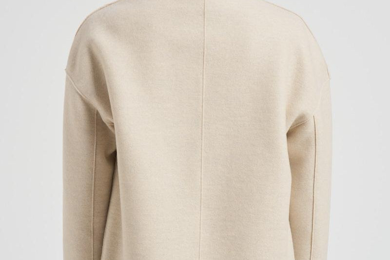Cappotto donna corto doppiopetto panna AG2484 MLK410 HARRIS WHARF LONDON 