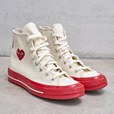 Converse x Comme des Garçons PLAY Chuck 70 High Red Sole K124 OFFWHITE COMME DES GARCON PLAY 