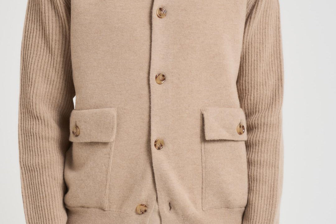 Giacca uomo in maglia cammello AALKTJT1 AA65015210BC LARDINI 