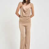 Tuta donna lunga dorata TM190153B GOLD THE ANDAMANE 