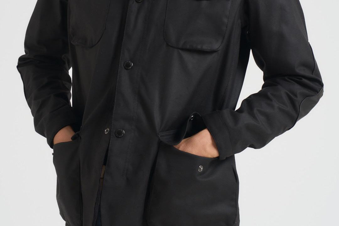 Gicca uomo in cotone cerato Ogston nero MWX0700 BK11 BARBOUR 