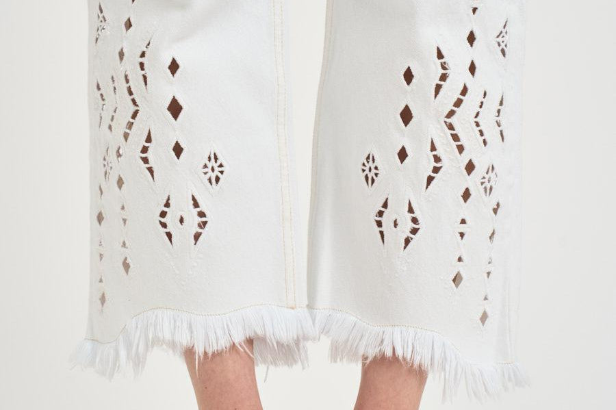 Jeans donna traforato cropped bianco PA0694FA D2H01WHITE ISABEL MARANT 