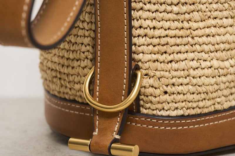 Borsa donna a secchiello in rafia 428955892 001 RALPH LAUREN 