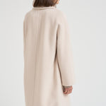 Cappotto donna midi doppiopetto panna TOKIO 023 MAX MARA STUDIO 