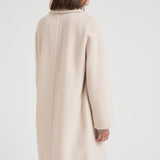 Cappotto donna midi doppiopetto panna TOKIO 023 MAX MARA STUDIO 
