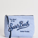 Pochette donna Aline in cotone a righe celeste ALINECOTTON 00566L MC2 SAINT BARTH 