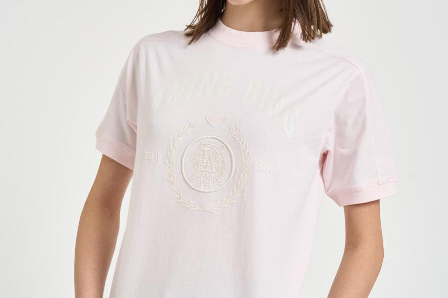 T-shirt donna girocollo rosa cipria 12505 PINK ANINE BING 