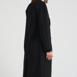 Cappotto lungo donna doppiopetto nero MYRNA DEBORA21 ACCADEMIE TESSILI 