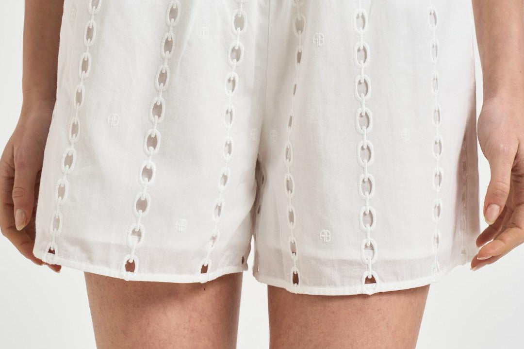 Shorts donna Kam bianco ricamato 12098 WTI26WHITE ANINE BING 