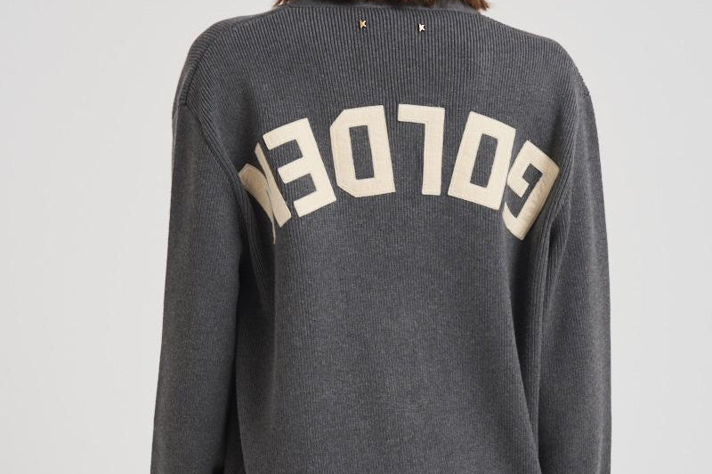 Cardigan in maglia con logo donna GWP00950 P00066260304 GOLDEN GOOSE 