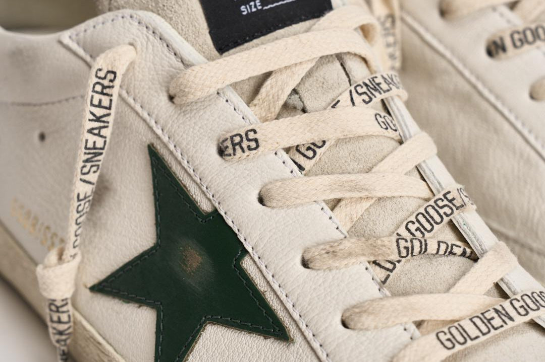 Sneakers uomo Super-star bianca e verde GMF00101 F00811310502 GOLDEN GOOSE 